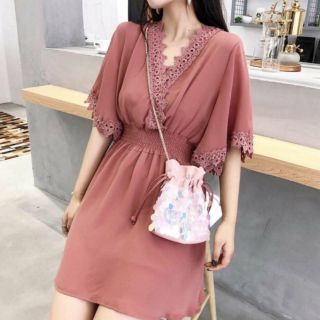 Đầm viền ren cổ (kèm hình thật)