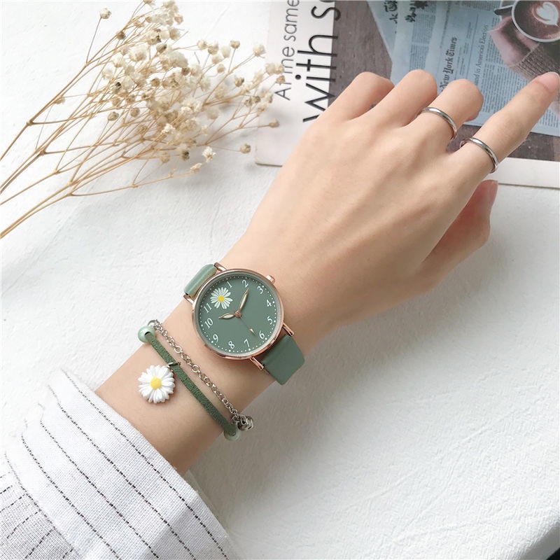 Đồng Hồ Đeo Tay Họa Tiết Hoa Cúc Xinh Xắn Dành Cho Nữ