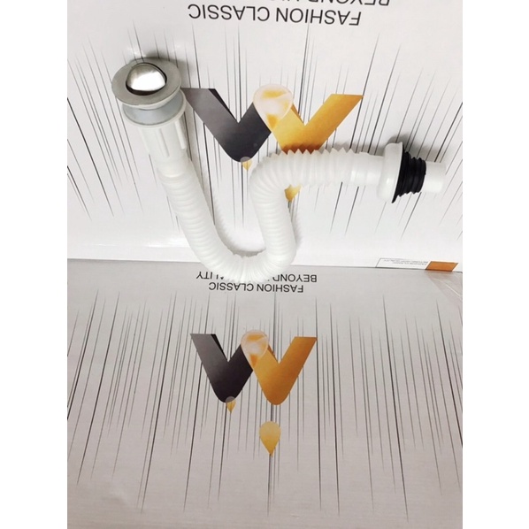 Bộ xi phông xả thoát nước  lavbo ,đầu inox  đẹp dầy, dây mềm, dùng cho các loại chậu