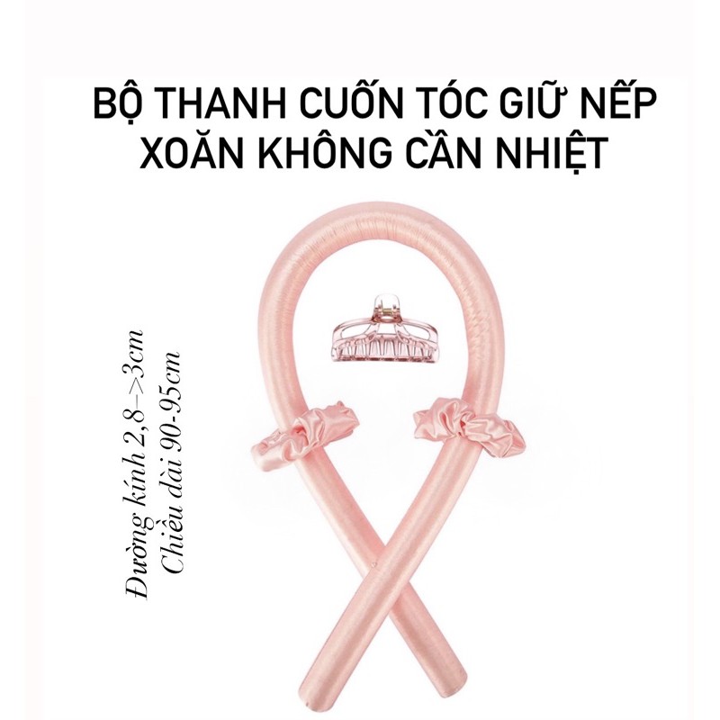 Bộ satin/lụa thanh uốn tóc xoăn không cần nhiệt Flexi rod - Chất liệu cao su mềm, lõi mềm 100% không hư tổn tóc
