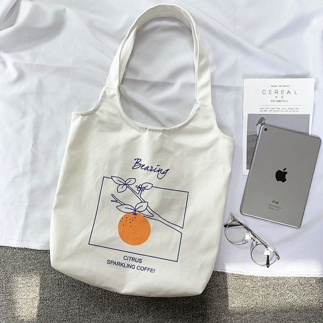 Túi Tote nữ quai liền vải canvas - Qủa Cam Bobem store