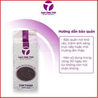 Gạo Lứt Tím Than Ông Thọ - Dẻo mềm,thơm cơm (Túi 1kg).