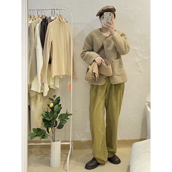 A25 - Yangmao Wool Áo khoáng lông phong cách Hàn Quốc | BigBuy360 - bigbuy360.vn