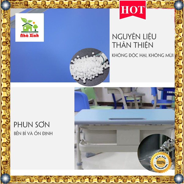 Bàn ghế Chống Gù Cao cấp Quà tặng cho bé yêu KT : 76 x 60 x 40 cm  có thể điều chỉnh ( Màu Xanh lam ) | BigBuy360 - bigbuy360.vn