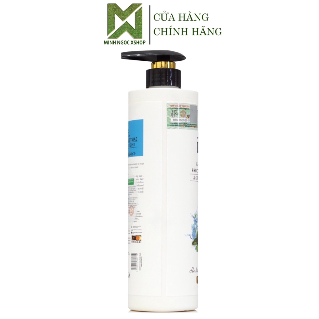 Dầu xả bưởi bồ kết ĐL ĐLE Grapefruit 850ML, dầu xả phục hồi chống rụng kích mọc tóc bưởi trắng