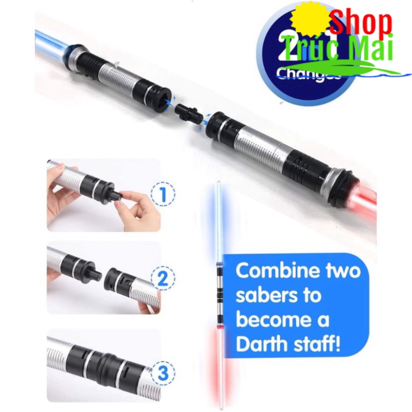 Set 2 Thanh Kiếm đồ giải trí Jedi Sabre Có đèn LED chiếu sáng chiếu sáng Cho Trẻ Em