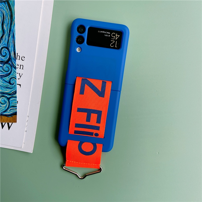 Ốp lưng Z Flip 4  flip 3 Điện Thoại PC Cứng Chống Va Chạm Có Quai Cầm Tay Kiêm Giá Đỡ Cho Samsung Z Flip 4 Flip3 ốp z flip 3