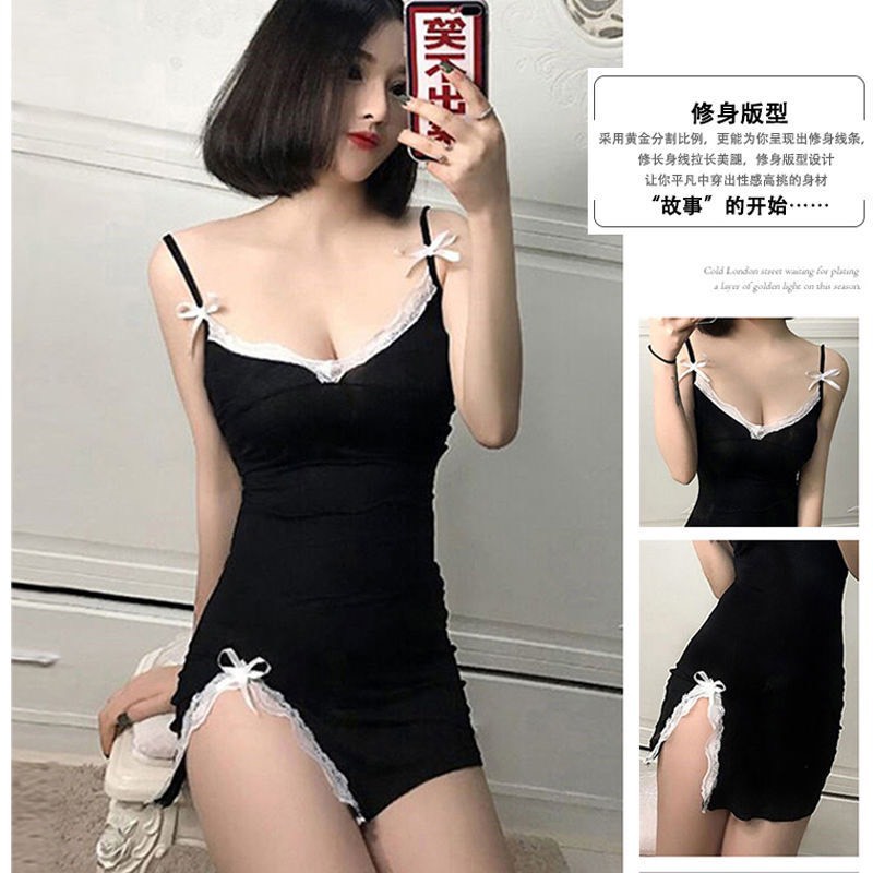 Váy Ngủ Nữ 2 Dây Sexy Phối Ren Ngực Họa Tiết Viền Tinh Tế,Cổ Váy Thiết Kế Chữ V Khoe Vòng1 Quyến Rũ(CÓ MÚT TRONG)mã DAY3