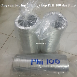 Ống sun bạc ống bạc mềm hút mùi nhà bếp phi d100
