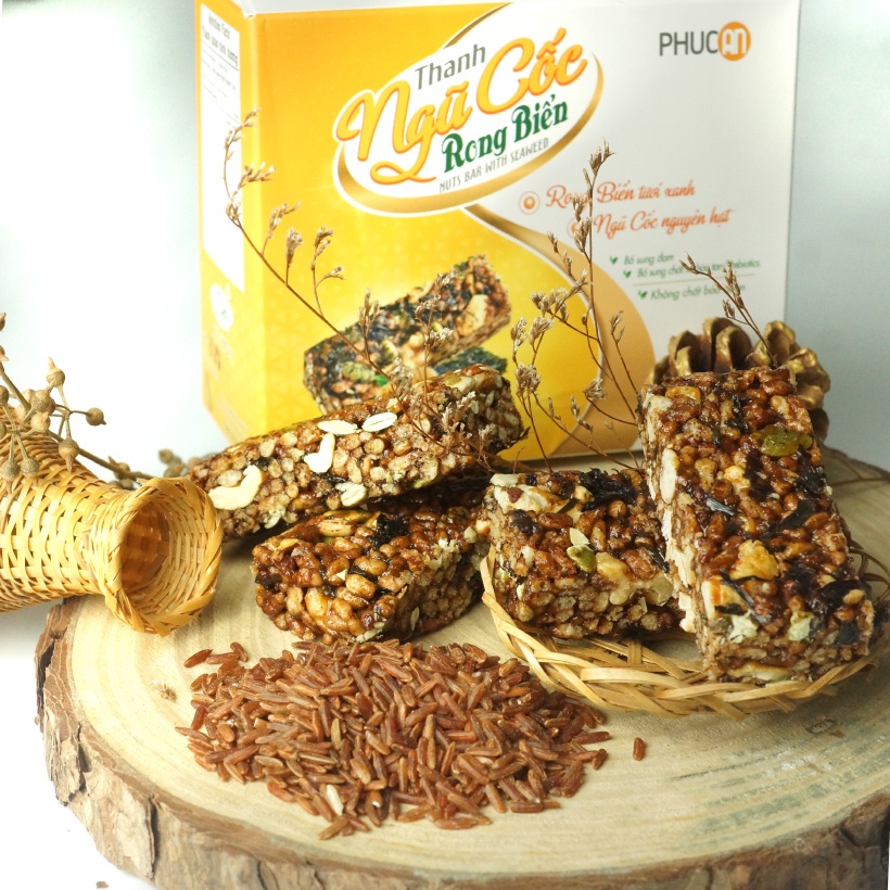 Thanh ngũ cốc rong biển ăn liền Phúc An (Hộp 5 gói x 22g / Gói 22g)