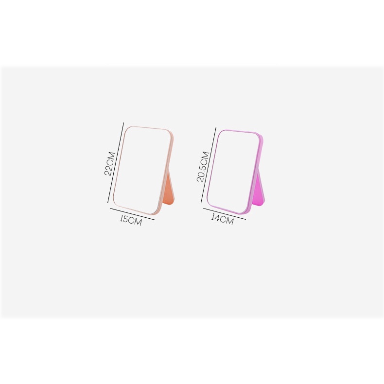 Gương trang điểm công chúa 1 mặt để bàn có thể gấp gọn hình chủ nhật 20x13cm