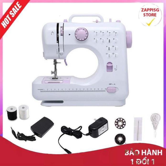 ✔️ Máy May Mini Gia Đình FHSM505 12 Kiểu May, Có Vắt Sổ [MUA BAO NHIÊU TẶNG BẤY NHIÊU]