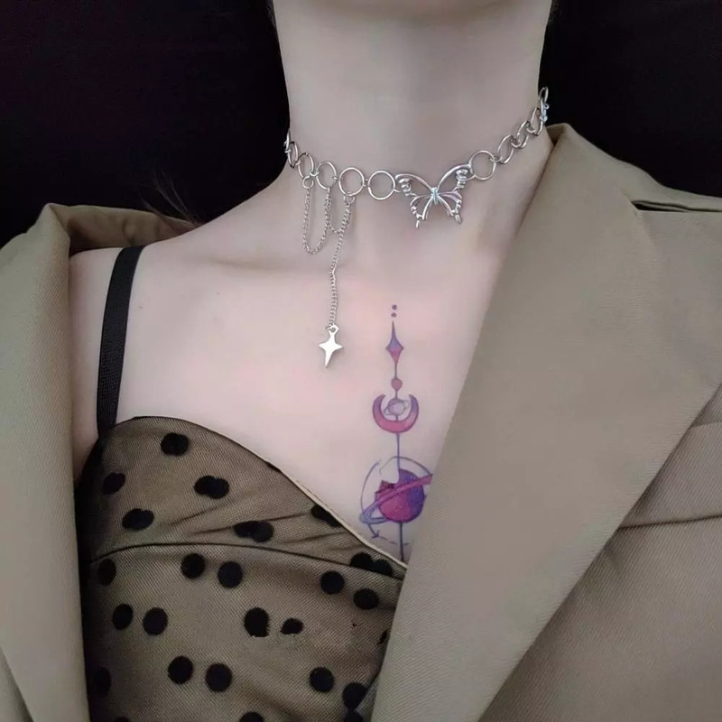 [Bán Chạy] Dây Chuyền Mặt Hình Bướm Rỗng Cá Tính Cho Nữ [Vòng Cổ Đơn Giản] Thời Trang Nữ