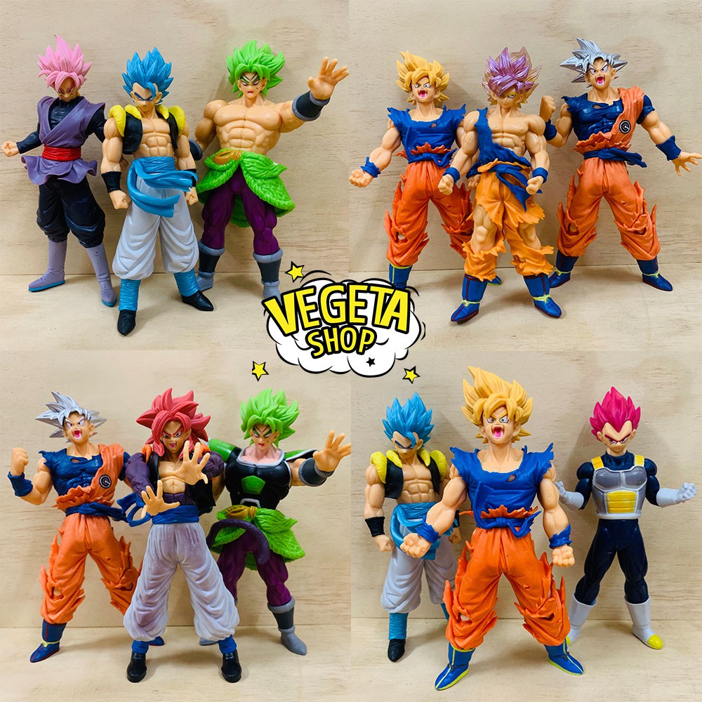 Mô hình Dragon Ball - 14 mẫu Gogeta SonGoku Broly Jiren Vegeta Goku Ultra Instinct UI Super Saiyan God SSJ4 - 16~20cm