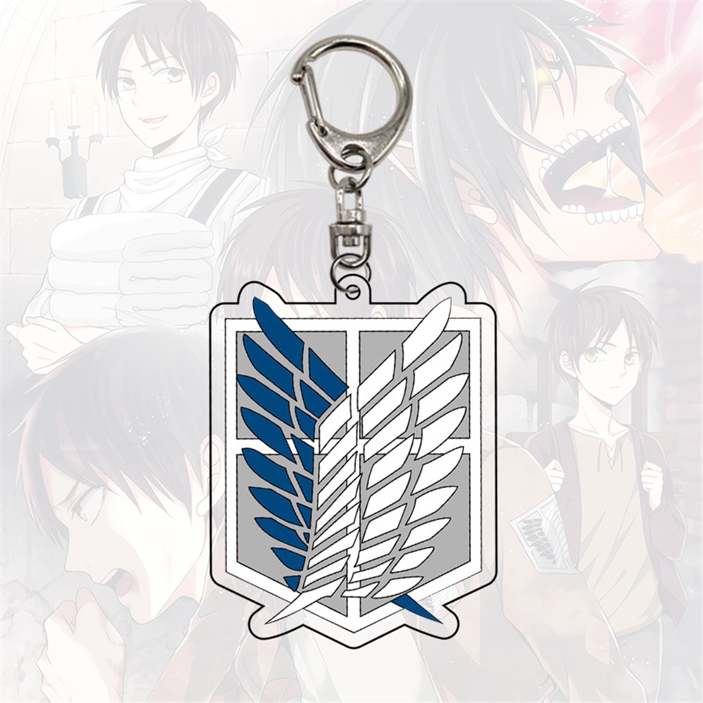 EPOCH Creative Attack on Titan Keychain Car Key Rings Double Sided Anime Attack on Titan Car Key Holder Bag Pendant Gift For Men Women Kid Key Rings Special Car Interior Accessories Acrylic