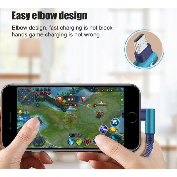 Dây Sạc Nhanh Micro USB,Type-C, ai phôn bọc vải jean siêu bền,sang trọng Dây sạc đầu chữ L