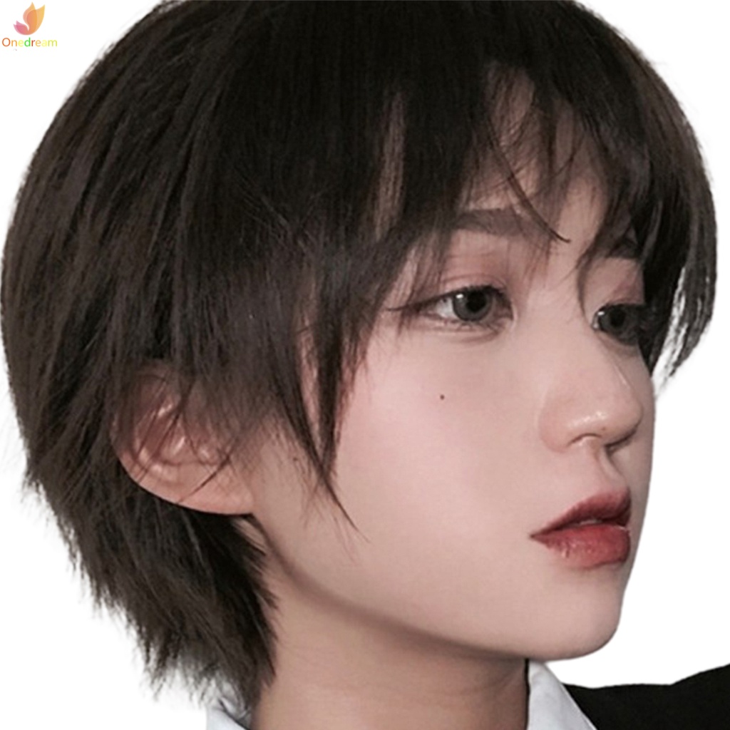 Tóc Giả Ngắn Có Mái Thời Trang Tự Nhiên Dành Cho Nam Nữ