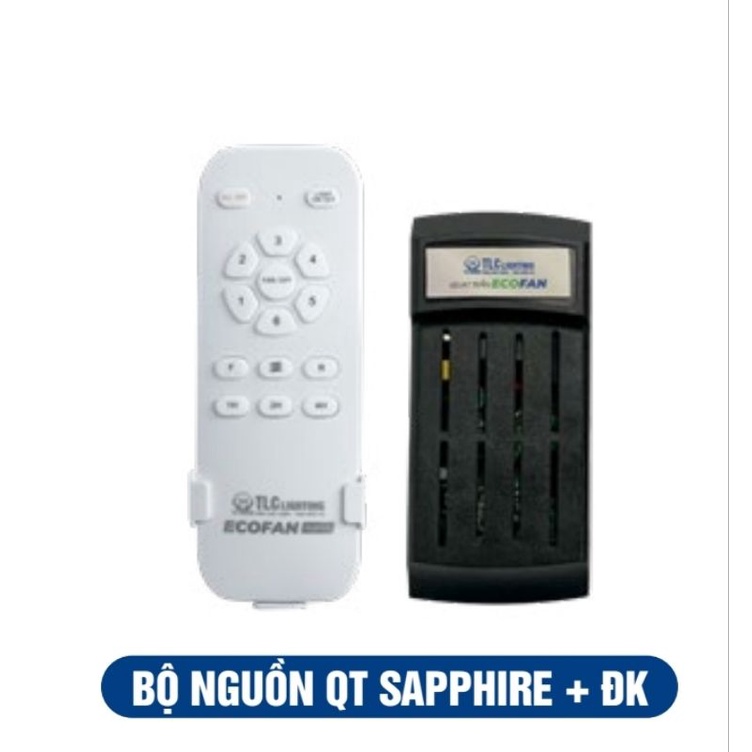 Quạt trần TLC ECOFAN Sapphire, 5 cánh, có đèn, có điều khiển, bảo hành 5 năm, màu gỗ và màu bạc.