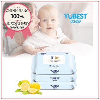 Khăn giấy ướt yubest supdry hàng nội địa trung gói 40 80 tờ an toàn cho bé - ảnh sản phẩm 1