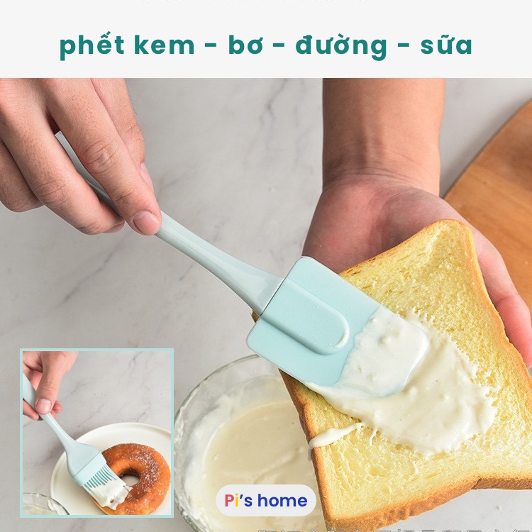 SET Chổi quét dầu - phớt dầu, phết mỡ, quét mặt bánh, cây đảo bột - gia vị