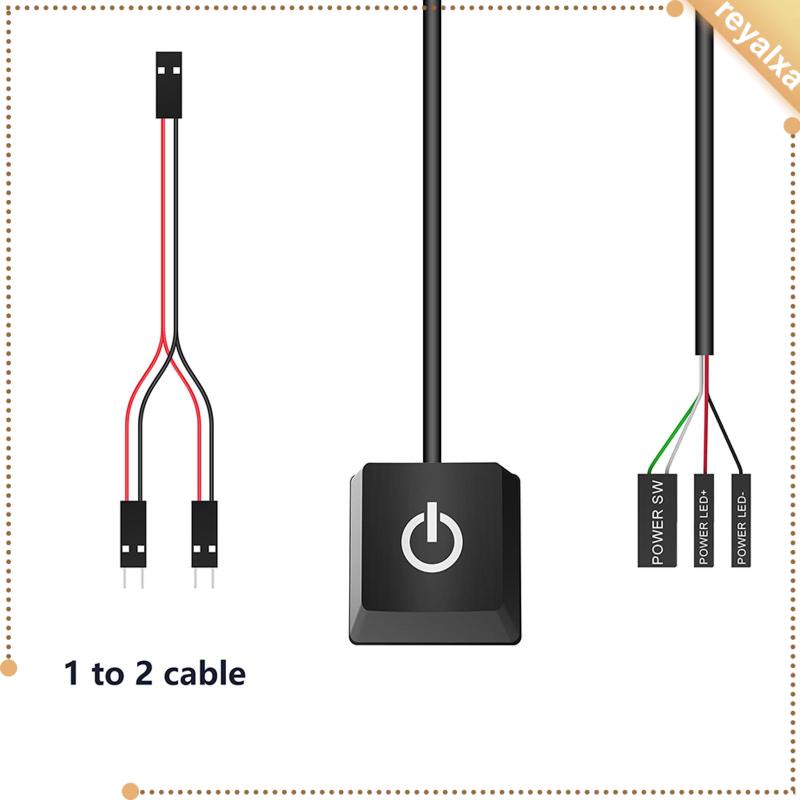 Nút nguồn cho pc đèn LED, Công Tắc Nguồn 2M Cho Máy Tính Để Bàn,Nhiều Màu Cáp Mở Rộng Bật/Tắt Nguồn Khởi Động Bên Ngoài Bo Mạch Chủ Máy Tính Nút Bấm Văn Phòng Gia Đình