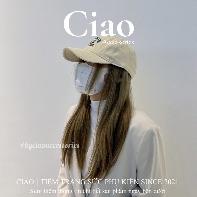 [HOẢ TỐC 1H] Nón/ Mũ vành thiết kế chữ thêu nổi trẻ trung năng động đơn giản Brooklyn Ciao