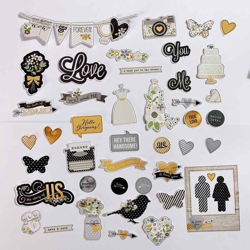 Sticker cắt sẵn  trang trí love box, scrapbook,khung ảnh nổi -Die cut