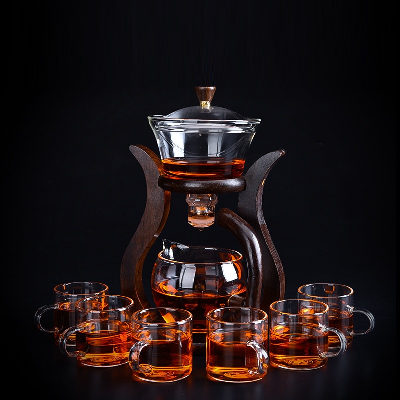 Bộ ấm chén pha trà tự động bằng thủy tinh chịu nhiệt Borosilicate cao cấp