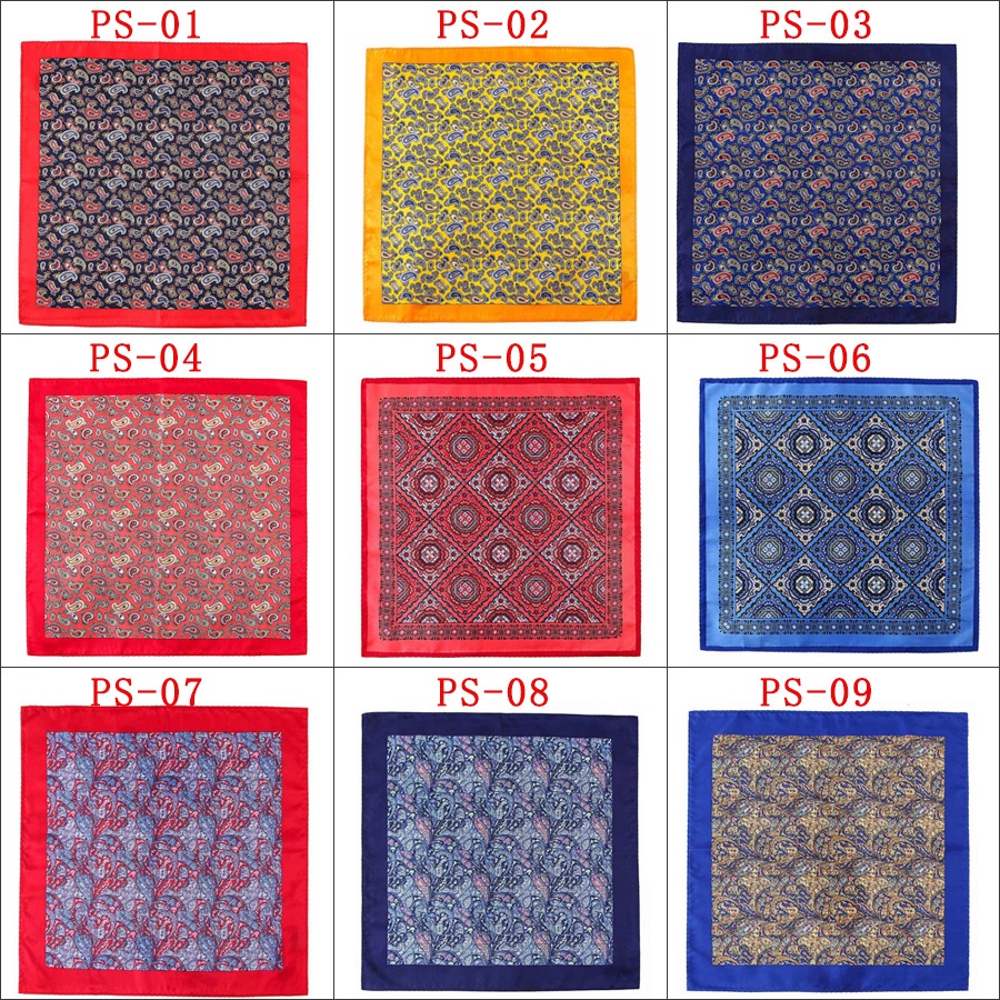 Khăn Tay Vuông Cỡ Lớn 33 x 33 CM In Họa Tiết Hoa Bỏ Túi Thời Trang Cho Nam