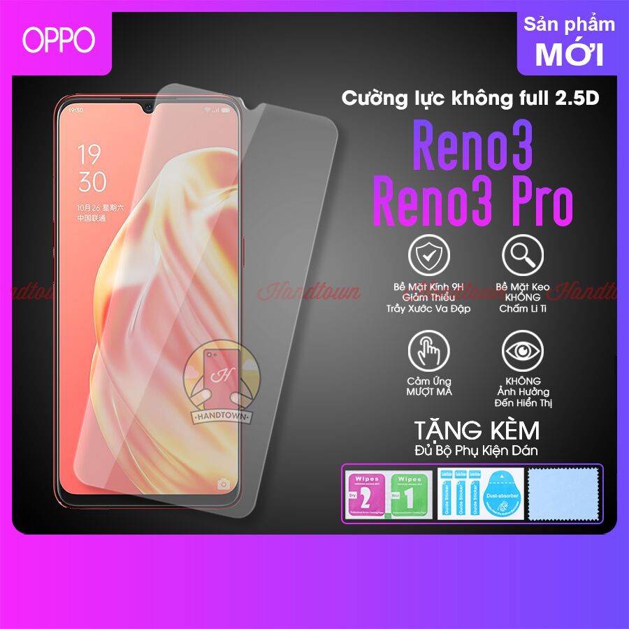 Kính Cường lực trong suốt 2.5D không full màn dành cho Oppo Reno3 / Reno3 Pro / Reno 3/  Reno 3 Pro