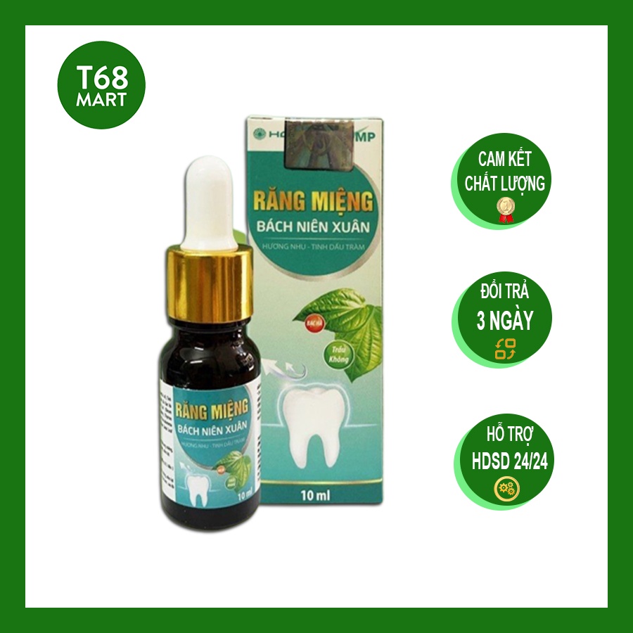 Răng miệng Bách Niên Xuân giúp giảm hôi miệng, sạch lưỡi, hết sâu răng 10ml