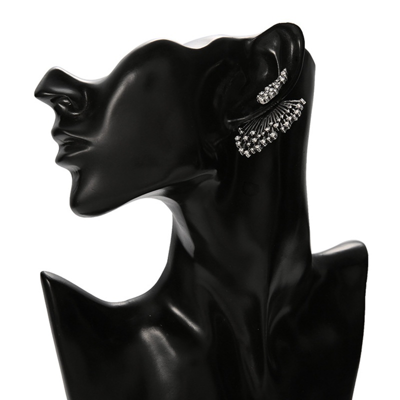 Youyo Bông Tai Hình Quạt Đính Kim Cương Cổ Điển Sáng Tạo Cá Tính Dành Cho Nữ