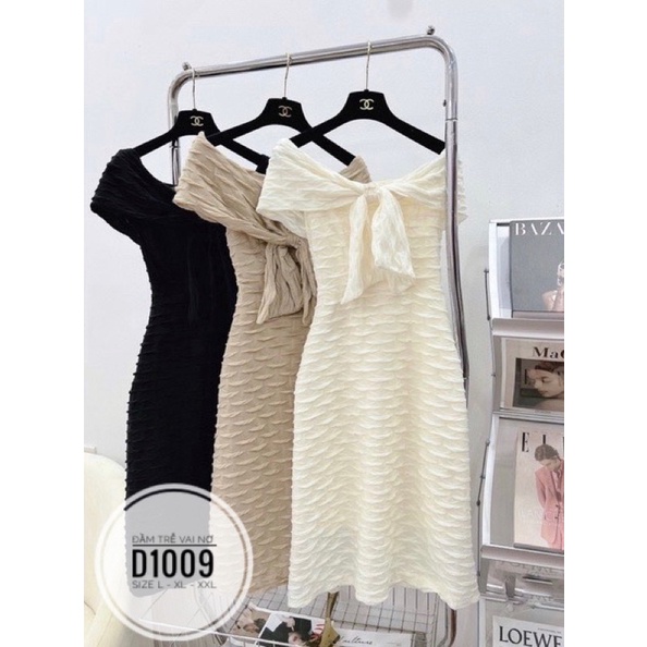 Bigsize Đầm trễ vai nơ D1009