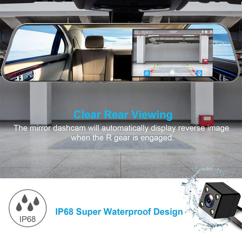 Gương chiếu hậu màn hình cảm ứng 4.5 Inch IPS 2.5D 1080P HD cho xe hơi
 | BigBuy360 - bigbuy360.vn