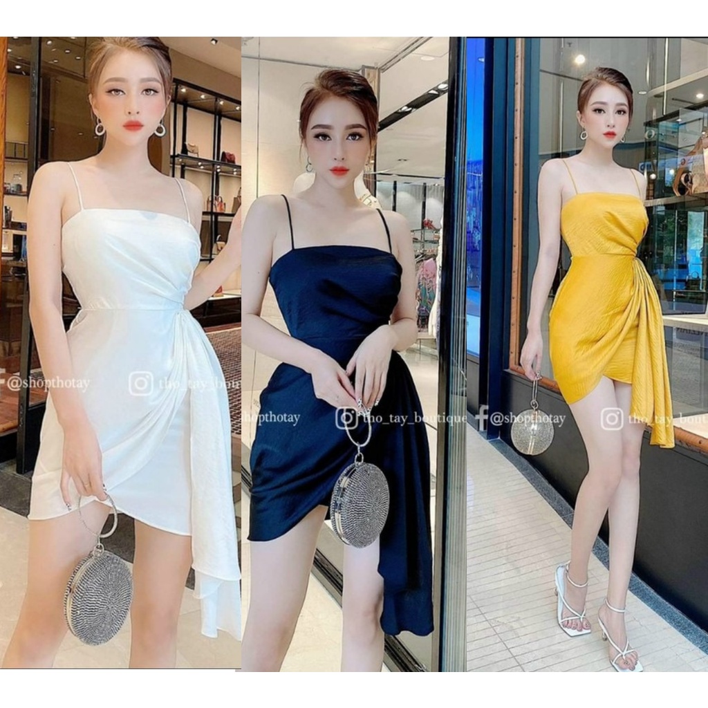 Đầm 2 Dây Dự Tiệc Thiết Kế Xếp Ly Bèo Eo Body Sexy Sang Chảnh Cho Nàng Dạo Phố Thời Trang Váy Nữ  Minh Phúc