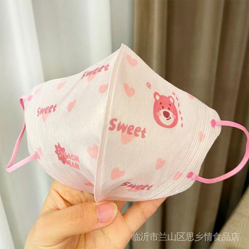 Mặt Nạ Bảo Vệ Dùng Một Lần Thiết Kế Hình Gấu 3D Độc Đáo