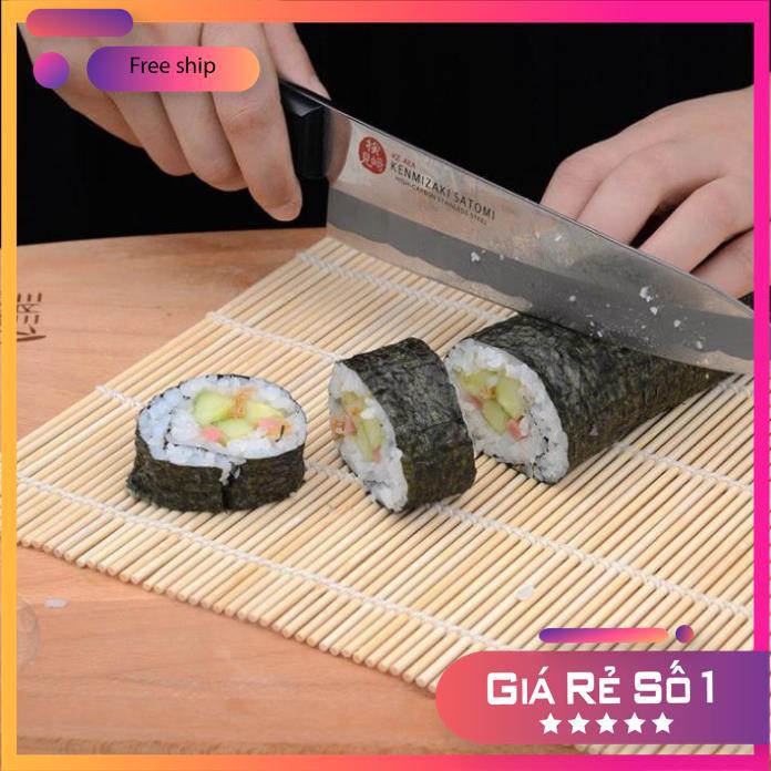 Dụng cụ cuộn sushi Nhật Bản bằng gỗ không dính, chất lượng cao, dễ vệ sinh, dễ sử dụng