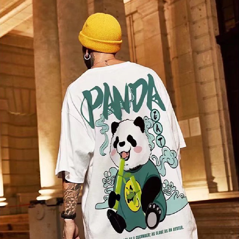 Áo Thun Dáng Rộng In Họa Tiết Hoạt Hình Phong Cách Hip Hop Thời Trang Mùa Hè Cho Nam [M-8XL]