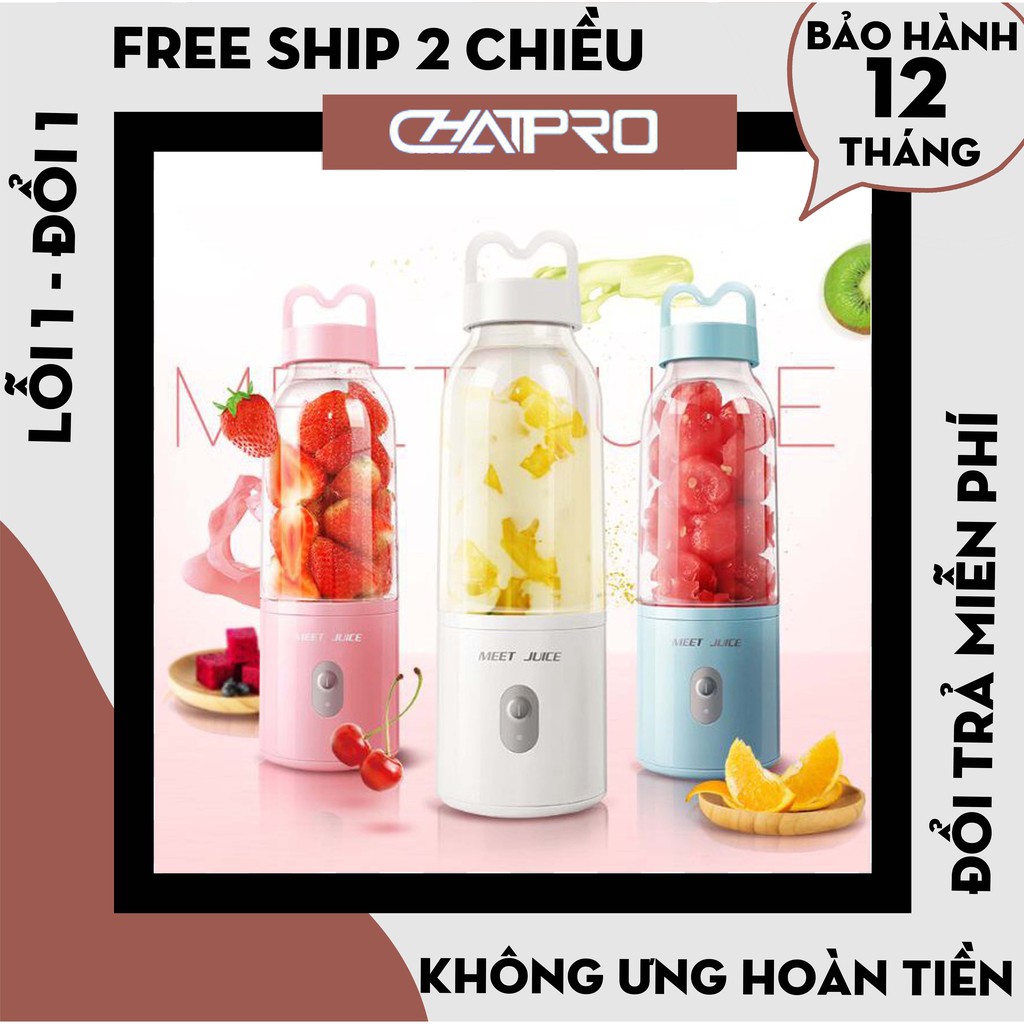 [Hàng Nội Địa] Máy xay sinh tố Meet Juice cầm tay, máy xay meet juice mini cao cấp - Bảo hành 12 tháng