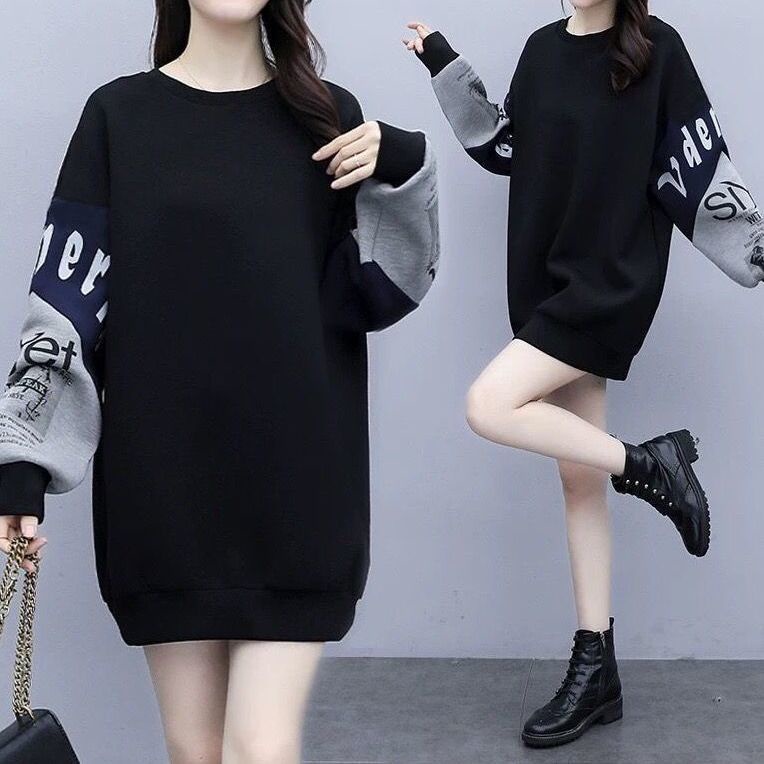 Áo thun tay dài dáng rộng bằng cotton mỏng thời trang dành cho nữ