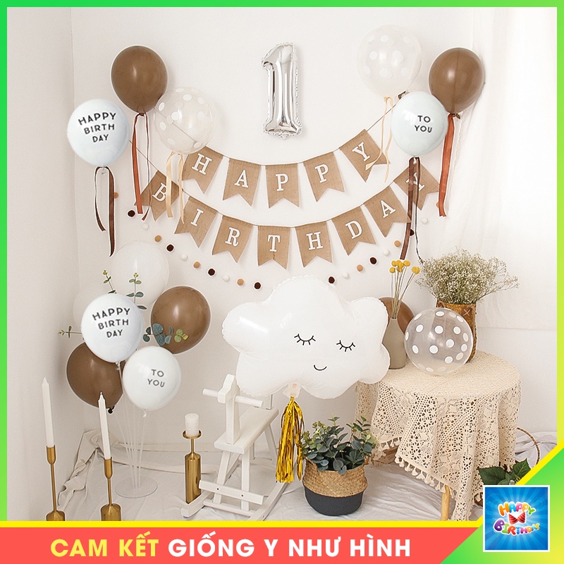 SET trang trí sinh nhật Handmade kiểu Hàn Quốc cực chất [Tặng kèm BƠM + KEO DÁN]