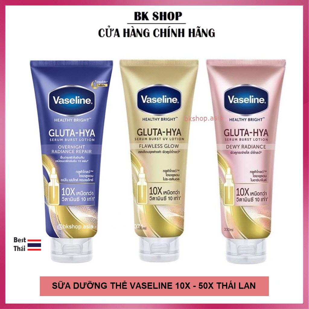 (Chính Hãng) Sữa Dưỡng Thể Vaseline Healthy Bright Gluta HYA Serum 10X Thái Lan