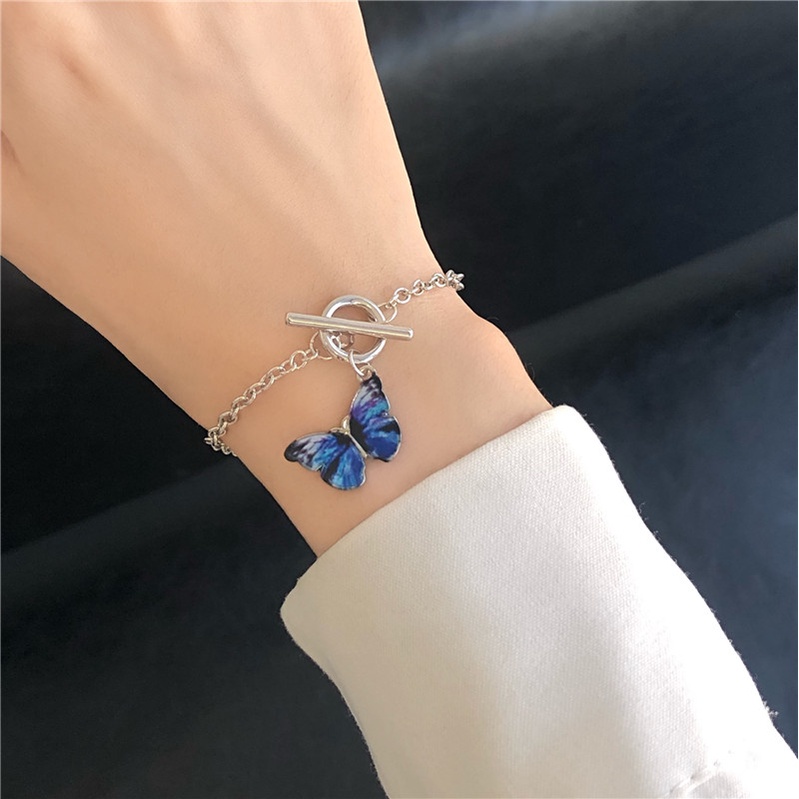 Vòng tay trang trí mặt hình bướm phong cách Hàn Quốc xinh xắn