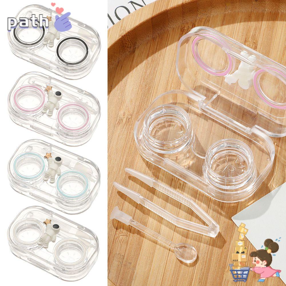 Hộp Đựng Kính Áp Tròng Mini Trong Suốt Kèm Nắp Vít Tiện Dụng