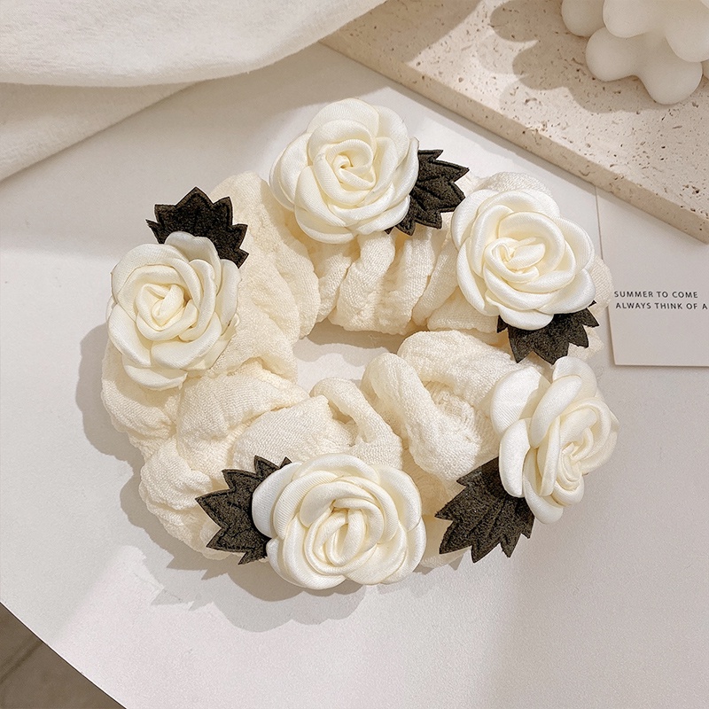 Dây Buộc Tóc Co Giãn Đính Hoa Trà Thời Trang Hàn Quốc 2022