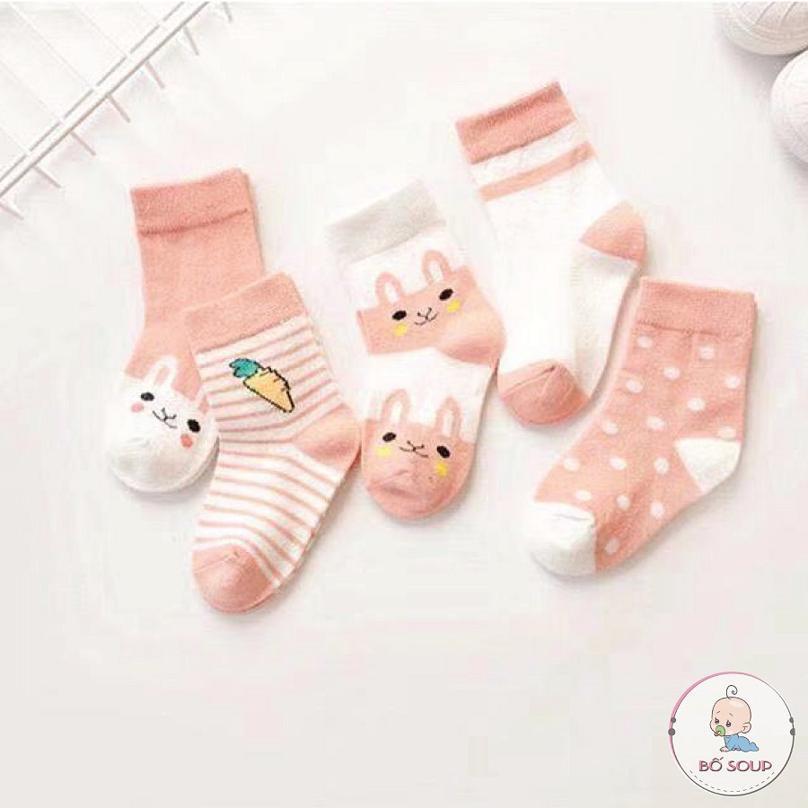 Set 5 Đôi Tất Cho Bé Hoạ Tiết Dễ Thương
