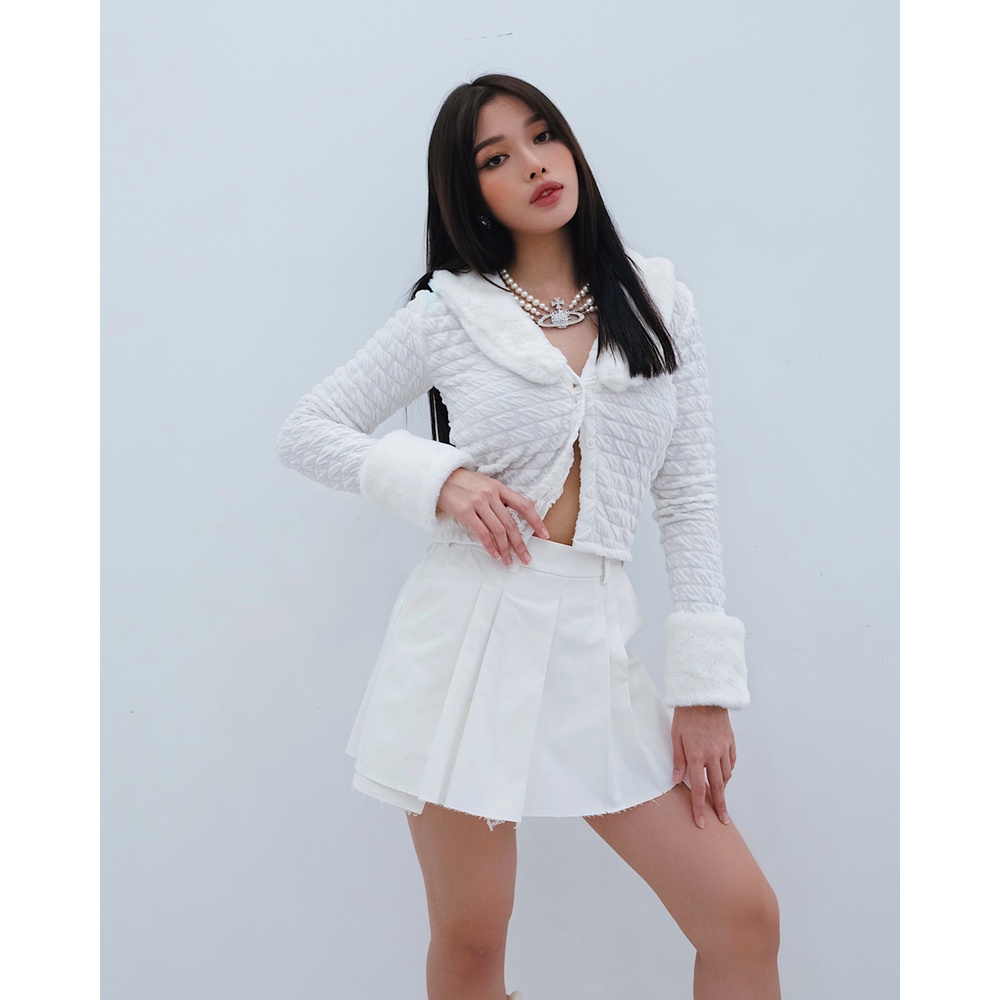 Áo khoác thun SheByShj tay dài phối lông - Icy Top