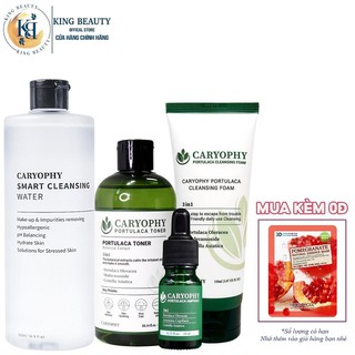 Bộ 4 Sản Phẩm Giảm Mụn, Làm Sạch ,Làm Dịu Da Caryophy (Tẩy trang 500ml ,SRM 150ml, Toner 300ml, Serum 10ml)