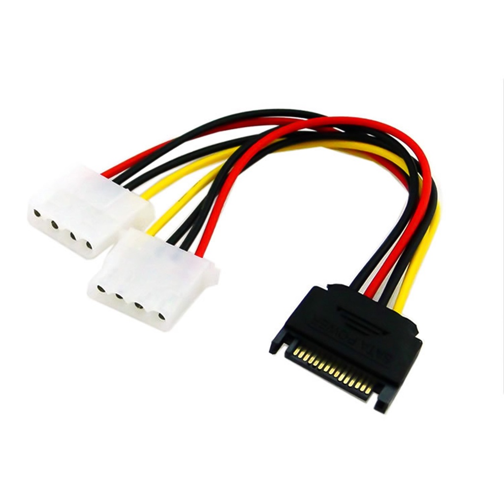 Dây Cáp Chuyển Đổi Nguồn Sata 15pin Sang Molex Ide 4pin 20cm Cho Ổ Cứng Hdd