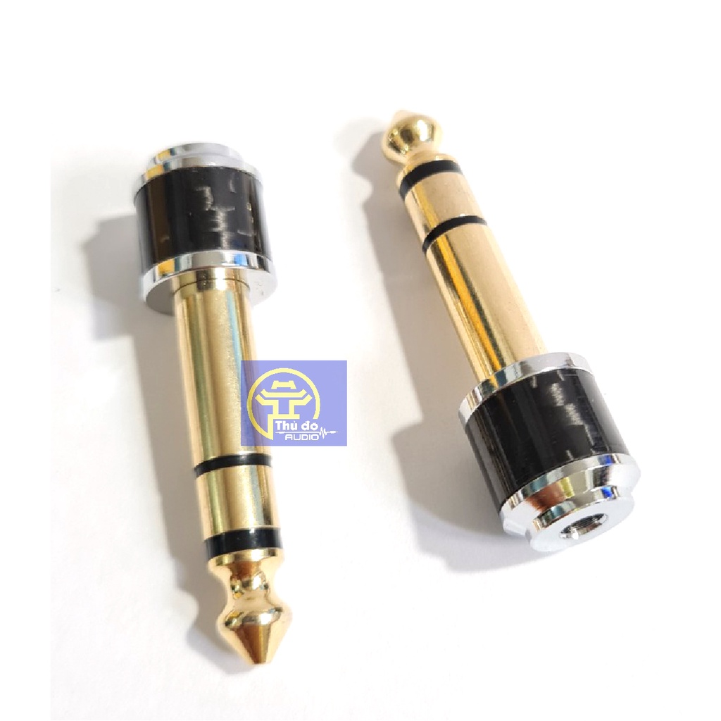 01 Đầu Jack chuyển 6.5mm đực ra 3.5mm cái chất liệu carbon mạ vàng Jack 6.5 ra 3.5